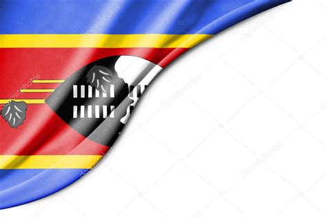 Bandera de Eswatini Ilustración 3d con espacio de fondo blanco para