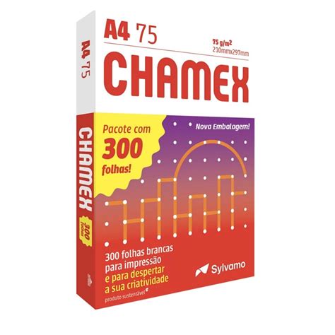 Resma De Papel Sulfite A4 300 Folhas 75g 210mmx297mm Chamex