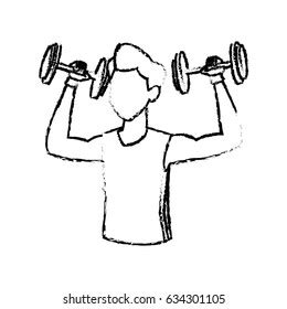 Sketch Man Weight Lifting Exercise Stock Vector (Royalty Free ...