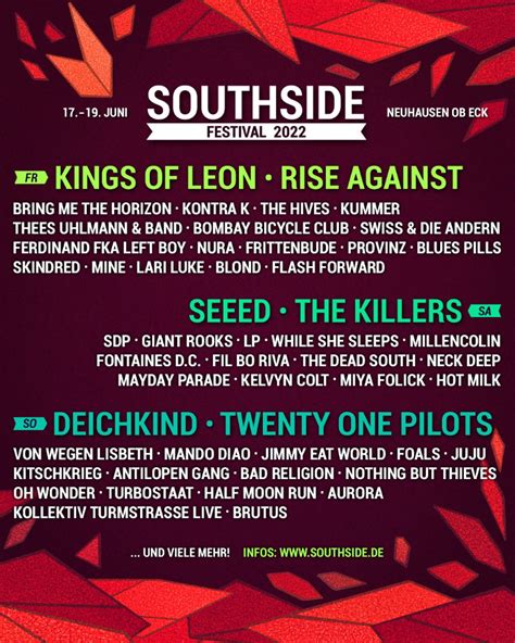 Hurricane Southside Mit Headlinern Und Ersten Acts