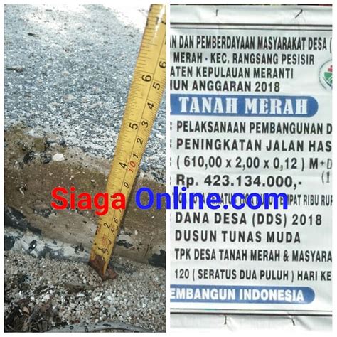 Ketua Lsm Pepara Sebut Pembangunan Fisik Desa Tanah Merah Asal Jadi