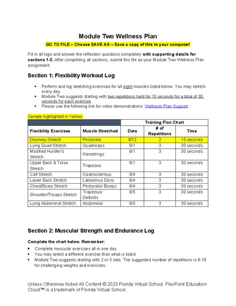 Module Two Wellness Plan Module Two Wellness Plan Go To File Choose