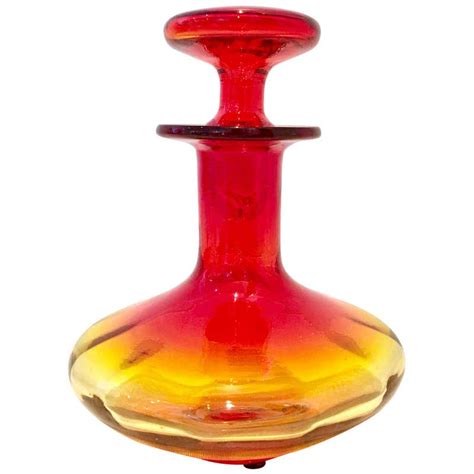 A Pair Of Vintage Hand Blown Glass Decanters At 1stdibs