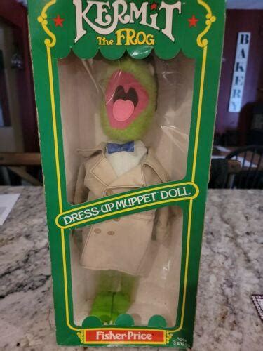 Vintage Kermit The Frog Dress Up Muppet Doll Fisher Price