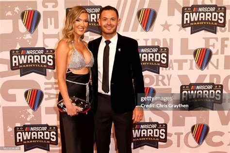 Cup Series driver, Kyle Larson and wife, Katelyn Larson pose for ...