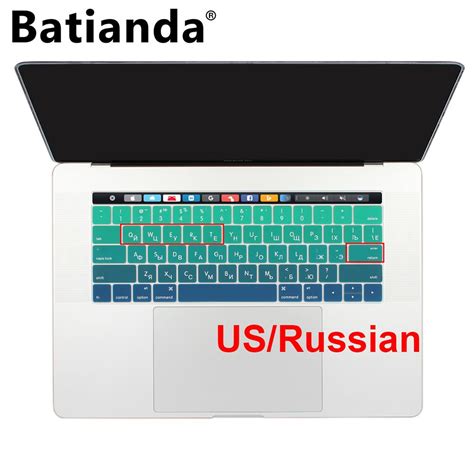 Russian Layout Keyboard Cover For Macbook Pro 13 15 With Touch Bar Silicone Skin For New