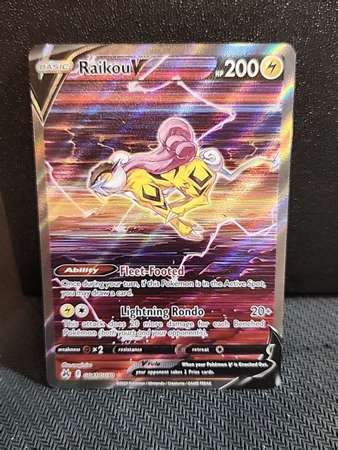 Pokémon TCG Raikou V Crown Zenith Galarian Gallery GG41 GG70 Holo