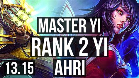 Master Yi Vs Ahri Mid Rank Yi Solo Kills Quadra Games