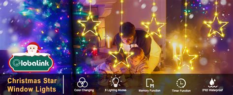 Globalink Christmas Window Lights Stars Leds Star Christmas Lights