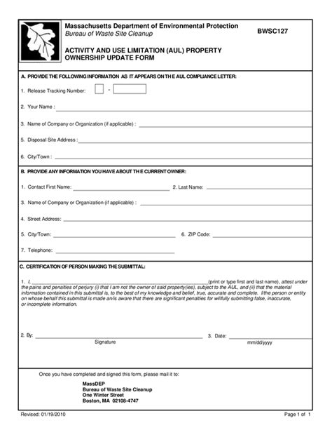 Fill Free Fillable Forms Commonwealth Of Massachusetts