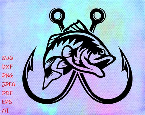 Fischhaken SVG Angeln Svg Angeln Clipart Fisch Svg Fish Etsy