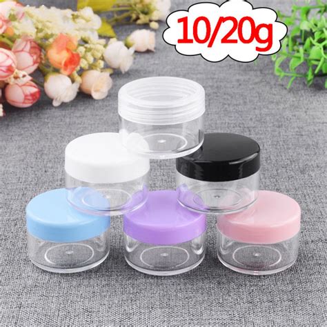 10g 20g Plastic Storage Box Transparent Small Round Container Jar