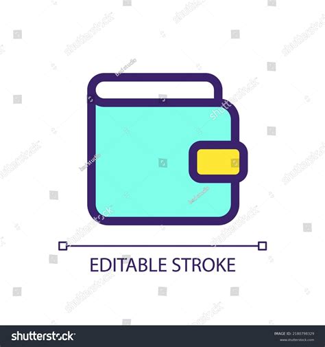 Wallet Pixel Perfect Rgb Color Ui Stock Vector Royalty Free