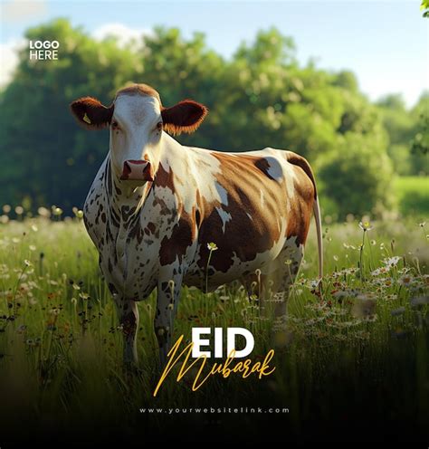 Premium Psd Eid Al Adha Mubarak Islamic Festival Two Cow Social Media