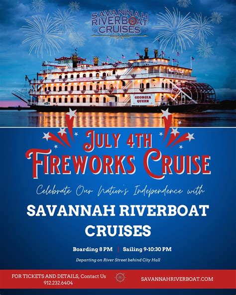 Savannah Riverboat Cruises July 4th Fireworks Cruise — Official Guides ...