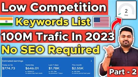 Top Low Competition Keywords With High Traffic In Usa Blog Keyword