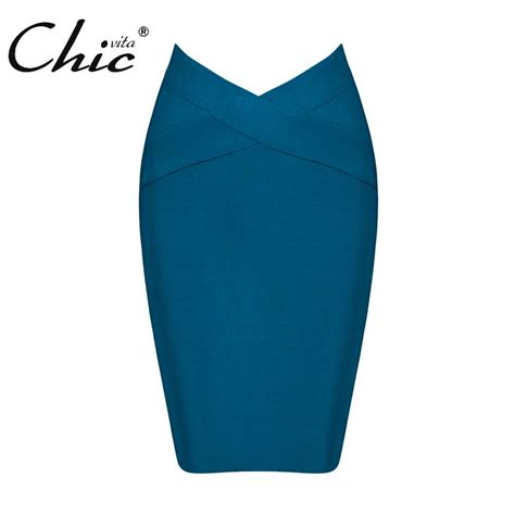 Chic Vita 2017 New Solid High Waist Sexy Bodycon Skirts Pencil Bandage