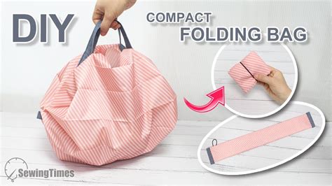 DIY COMPACT FOLDING BAG How To Make Reusable Shopping Bag EASY