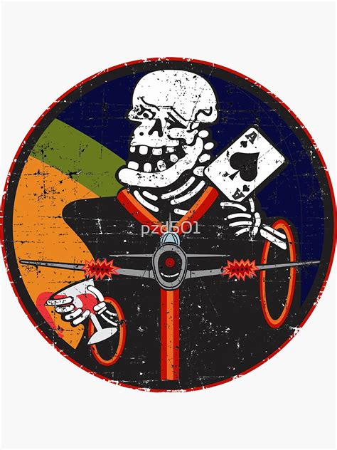 359th Fighter Squadron World War II Emblem Grunge Style Sticker