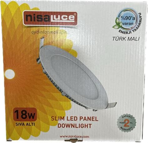 NisaLuce 18W Sıva Altı Yuvarlak Led Panel 6500K