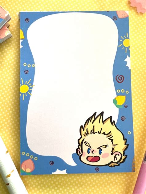 Sunshine Lemon Boy Stationary Notepad Etsy