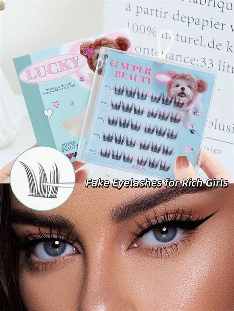 Cils groupés autocollants pour débutants Faux cils naturels denses