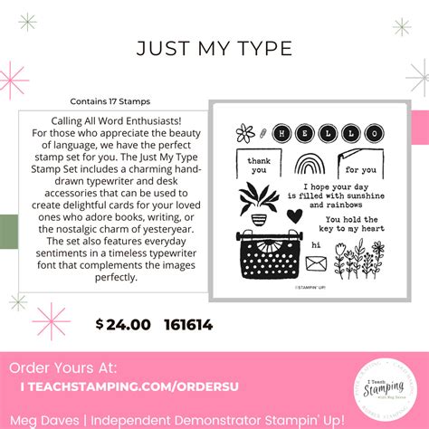 Just My Type From Stampin Up I Teach Stamping