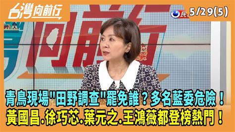 20240529【台灣向前行 Part5】青鳥田野調查罷免誰？多名藍委危險！黃國昌徐巧芯葉元之王鴻薇都登榜熱門！ Youtube