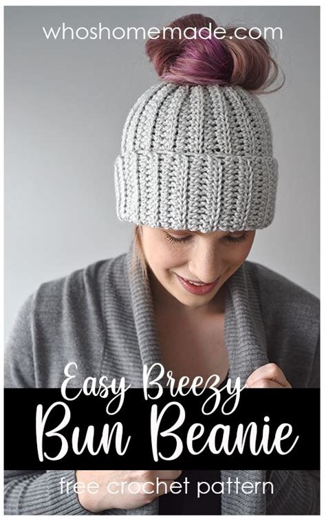 Easy Breezy Bun Beanie Free Crochet Pattern Artofit