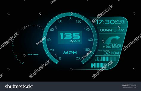 Modern Speedometer Interface Stock Vector Illustration