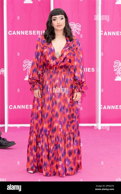 Cannes France 15th Apr 2023 Shirine Boutella Poses On The Pink