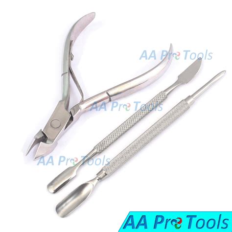 Stainless Steel Nail Cuticle Spoon Pusher Remover Cutter Nipper Clipper