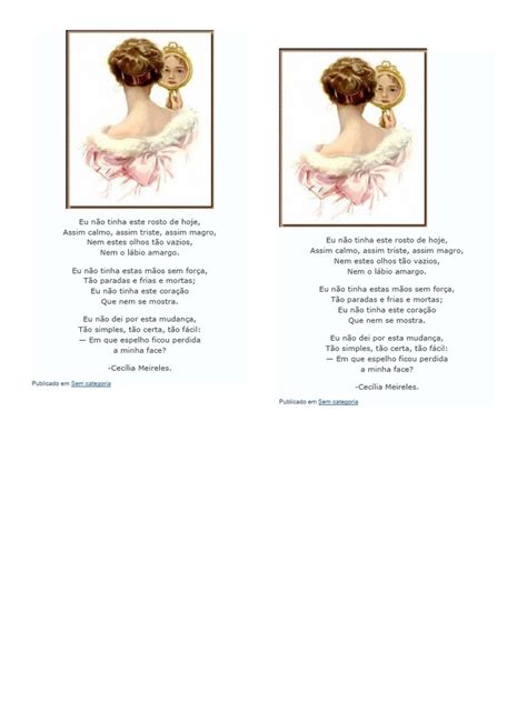 Poema Retrato De Cecília Meireles - Poema "Retrato" de Cecília Meireles | PDF