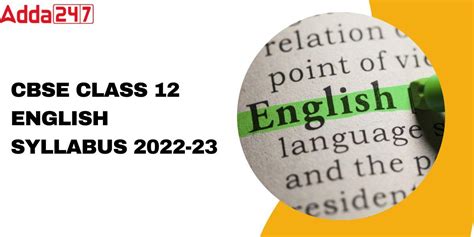 Cbse Class 12 English Syllabus 2022 23 Download Pdf