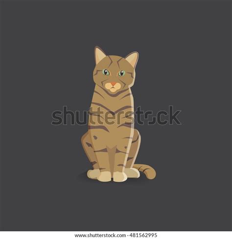 Tiger Cat Vector Illustration Stock Vector Royalty Free 481562995