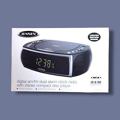 Jensen Jcr Modern Home Cd Tabletop Stereo Clock Digital Am Fm Radio