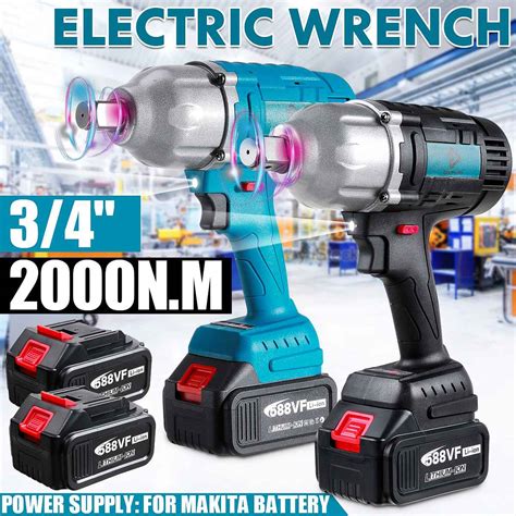 2000N M Brushless Cordless Electric Impact Wrench 3 4 Inch Power Tools