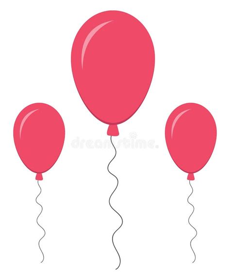 Three Pink Ballons Icon Stock Vector Illustration Of Shiny 261369992