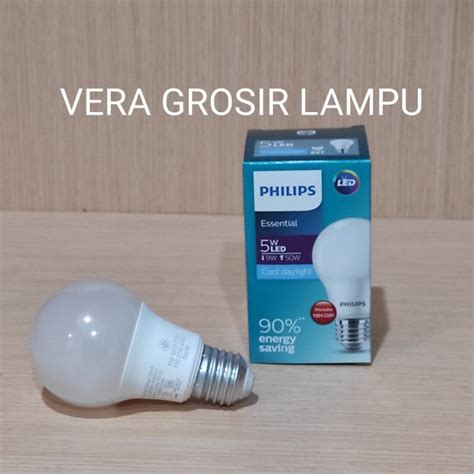 Jual Lampu Philips Led Bulb Essential 5w Cahaya Putih Lampu Led