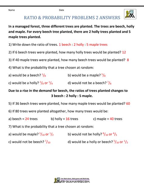 Ratio And Rates Word Problems