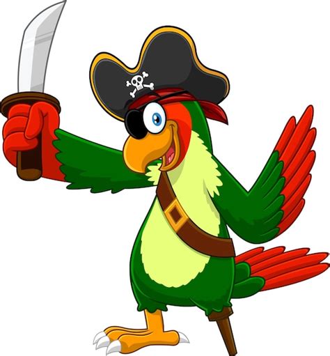 Personnage De Dessin Anim Oiseau Perroquet Pirate Avec P E