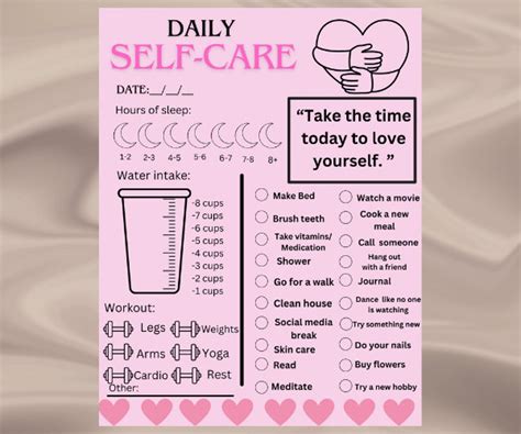 Daily Self Care Checklist Printable Pdf Self Care List Self Care To