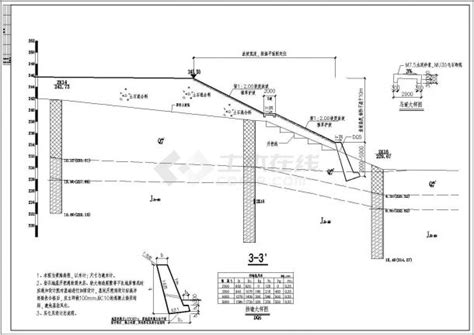 挡土墙断面图详细设计cad施工图纸 土木在线