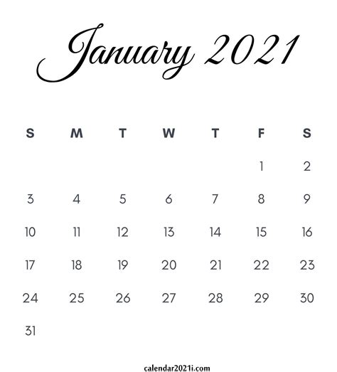 January 2021 Calendar Wallpapers Wallpaper Cave