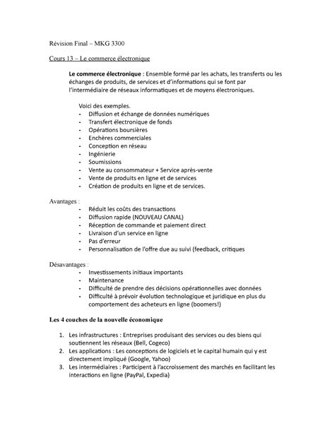 Final MKG3300 Révision final Révision Final MKG 3300 Cours 13