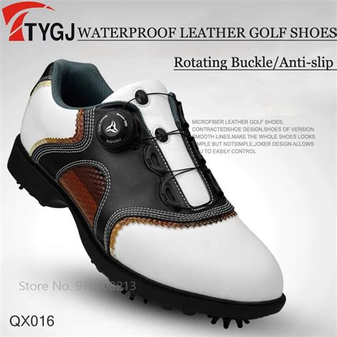 Ttygj Men S Waterproof Golf Sneakers Male Leather Professional Golf Shoes Anti Slip Sports Shoes