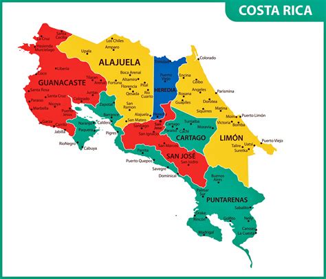 Map Showing Costa Rica