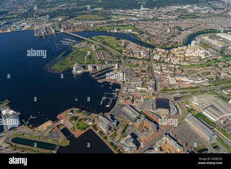 Lloyd George Avenue Road Cardiff City Town Bay Wales Hi Res Stock