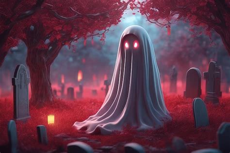 Premium Ai Image Halloween Scene With Scary Ghost Spooky And Scary