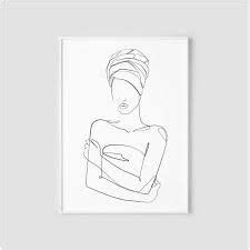 Nude Woman One Line Art Female Body Line Drawing Print Minimalist